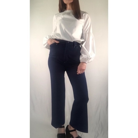 VGUC Vintage Dark Blue Boot Cut Pants Women’s 30 Waist-Fits Very Narrow Like 26 - Picture 4 of 13